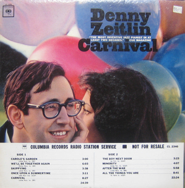 Denny Zeitlin : Carnival (LP, Album, Mono, Promo)