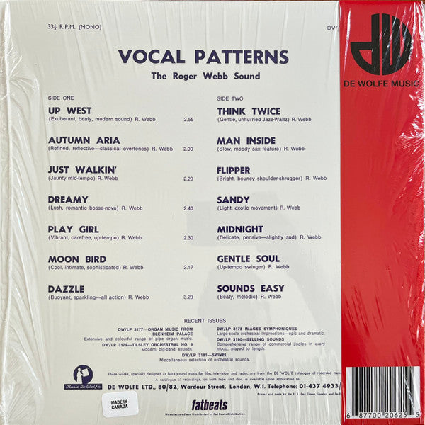 The Roger Webb Sound : Vocal Patterns (LP, RE)