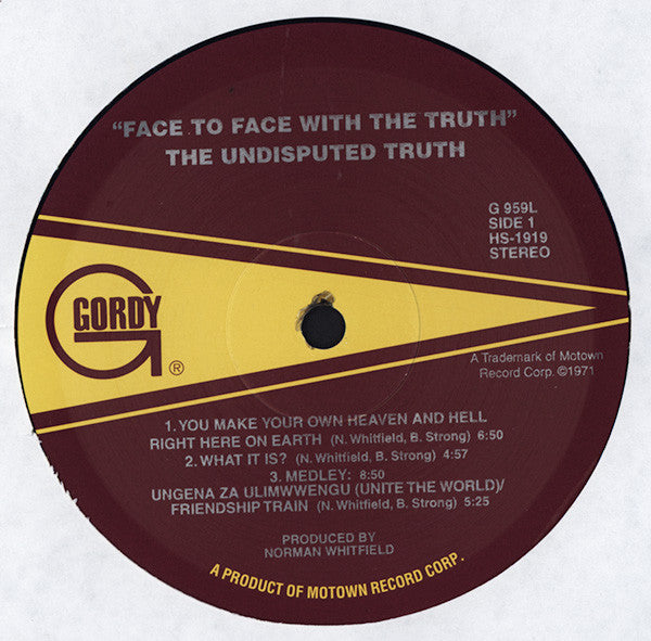 Undisputed Truth (2) : Face To Face With The Truth (LP, Album, RE, Gat)