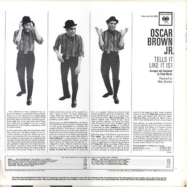 Oscar Brown Jr. : Tells It Like It Is! (LP, Album, Mono)