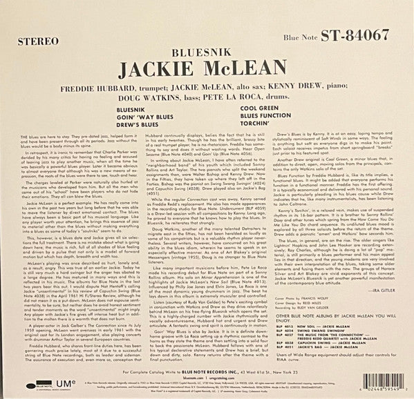 Jackie McLean : Bluesnik (LP, Album, RE, 180)