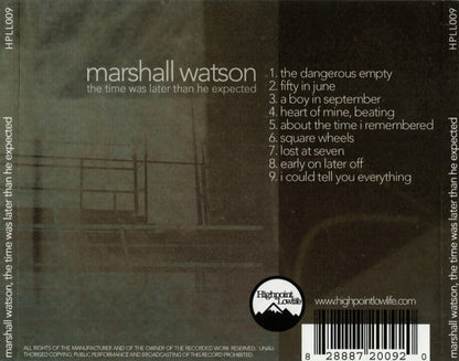 Marshall Watson : The Time Was Later Than He Expected (CD, Album)