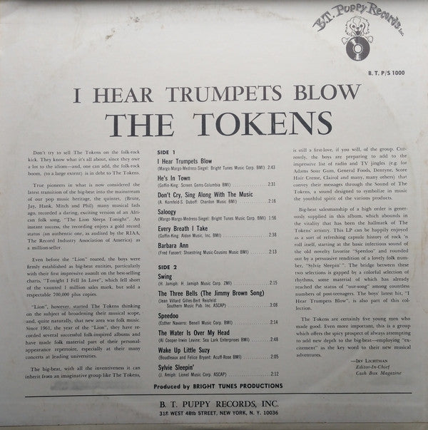 The Tokens : I Hear Trumpets Blow (LP, Album, Mono)