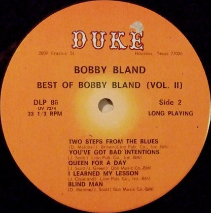 Bobby Bland : Best Of Bobby Bland Vol. II (LP, Comp, Mono)