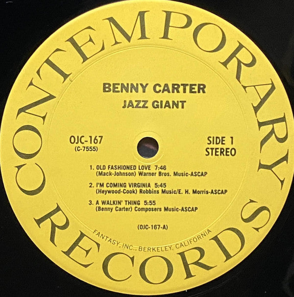 Benny Carter : Jazz Giant (LP, Album, RE)