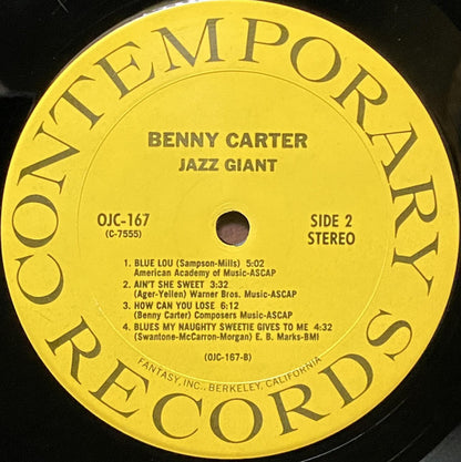 Benny Carter : Jazz Giant (LP, Album, RE)