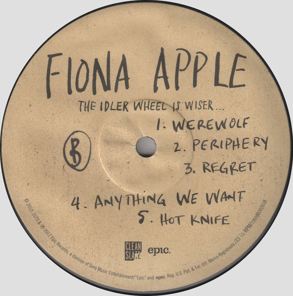 Fiona Apple : The Idler Wheel Is Wiser Than The Driver Of The Screw And Whipping Cords Will Serve You More Than Ropes Will Ever Do (LP, Album, RE, 180)