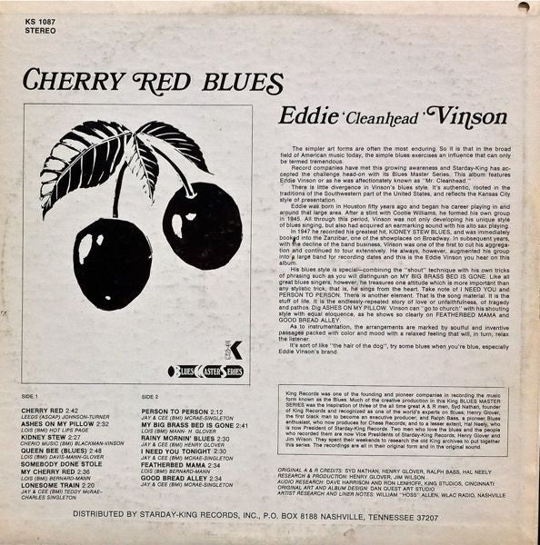 Eddie "Cleanhead" Vinson : Cherry Red Blues (LP, Comp, Blu)