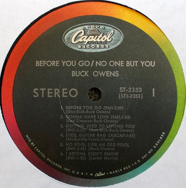 Buck Owens And His Buckaroos : Before You Go / No One But You (LP, Album, Los)