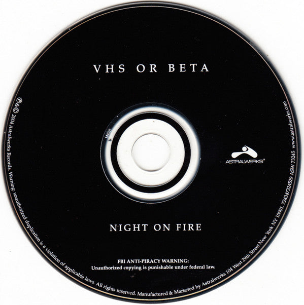 VHS Or Beta : Night On Fire (CD, Album)