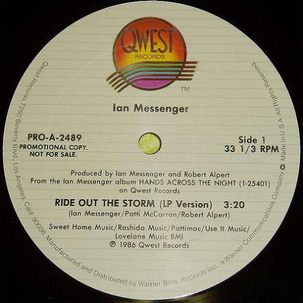 Ian Messenger : Ride Out The Storm (12",33 ⅓ RPM,Promo,Single)