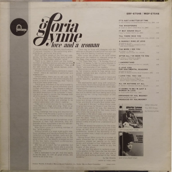 Gloria Lynne : Love And A Woman (LP, Album)