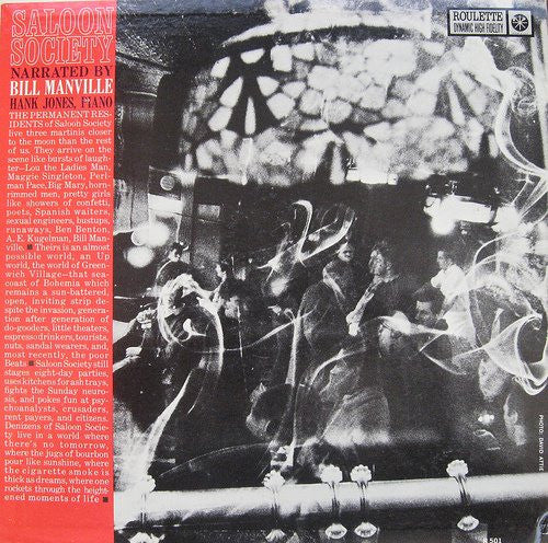 Bill Manville / Hank Jones : Saloon Society (LP, Album, Mono)