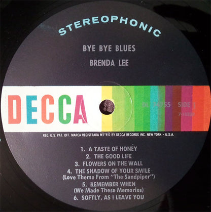 Brenda Lee : Bye Bye Blues (LP, Album)