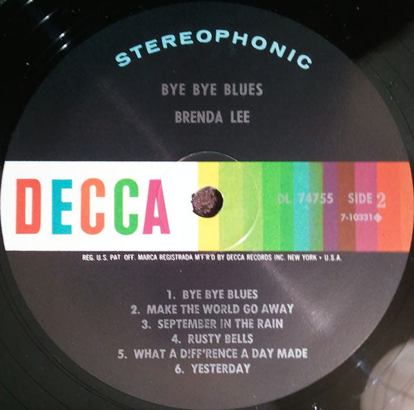 Brenda Lee : Bye Bye Blues (LP, Album)