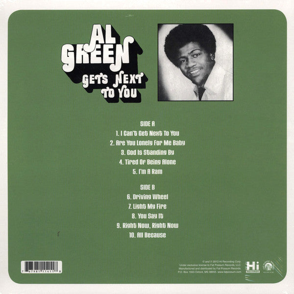 Al Green - Gets Next To You (LP, Album, RE)