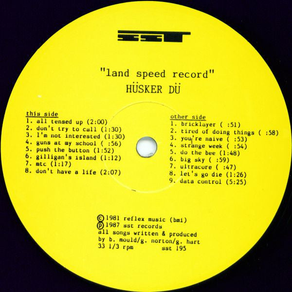 Hüsker Dü : Land Speed Record (LP, Album, RE)