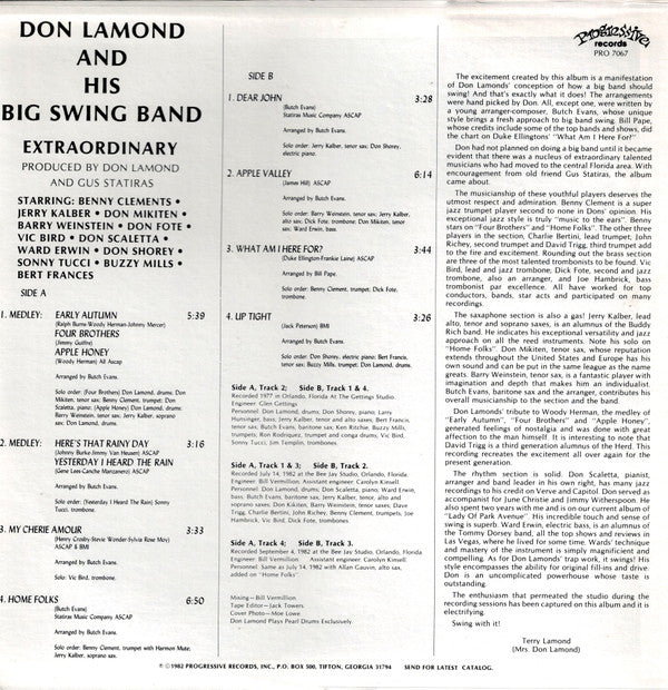 Don Lamond & The Big Swing Band : Extraordinary (LP, Album)