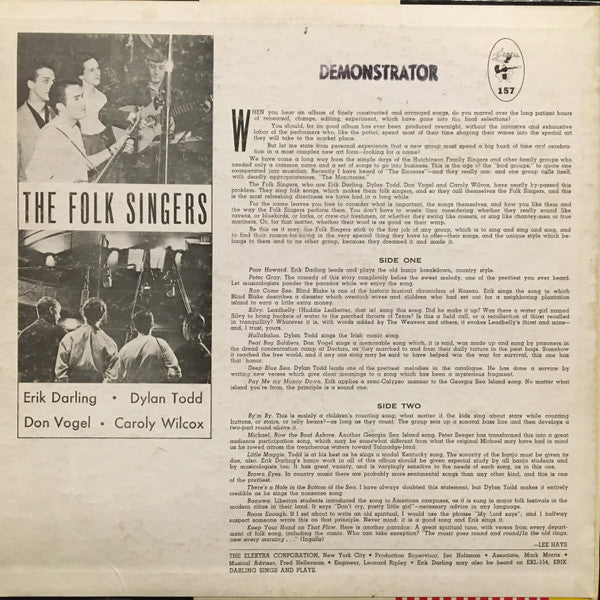 The Folk Singers : The Folk Singers (LP, Album, Mono)