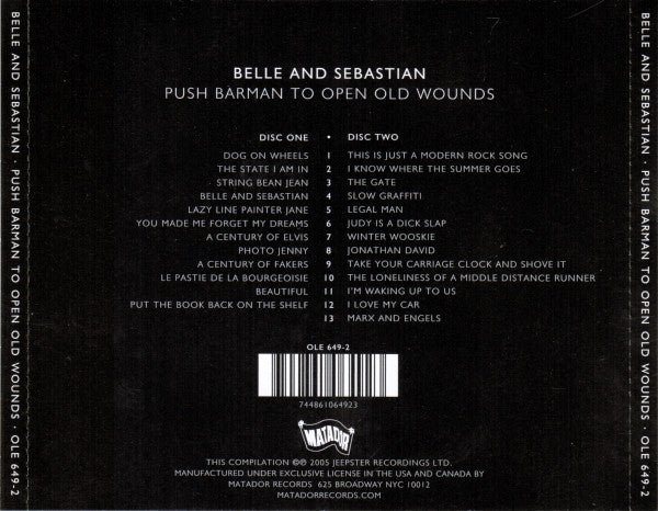 Belle & Sebastian : Push Barman To Open Old Wounds (2xCD, Comp, RM)