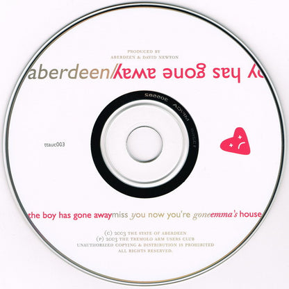 Aberdeen : The Boy Has Gone Away (CD, Single)