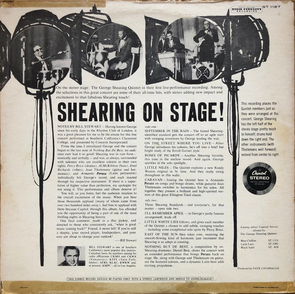 The George Shearing Quintet - Shearing On Stage! (LP, Album, RE, Scr)