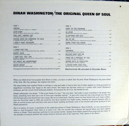 Dinah Washington : The Original Queen Of Soul (2xLP, Comp)