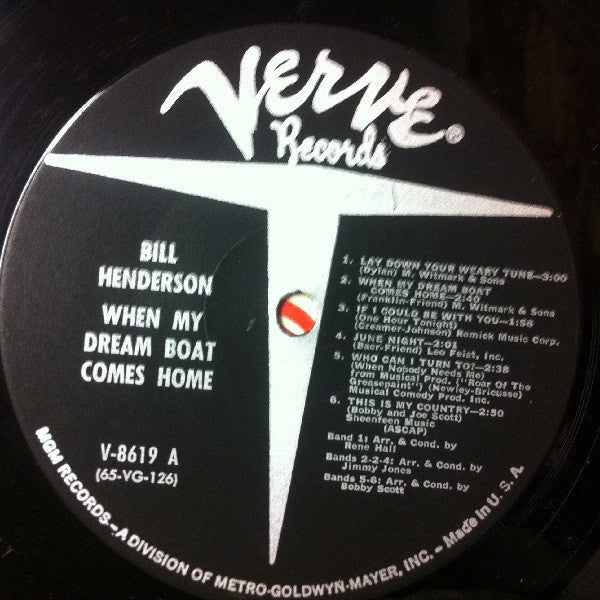 Bill Henderson (3) : When My Dream Boat Comes Home (LP, Album, Mono)