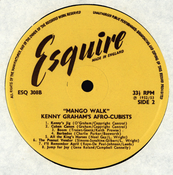 Kenny Graham's Afro-Cubists : Mango Walk (Kenny Graham's Afro-Cubists Volume One) (LP, Comp)