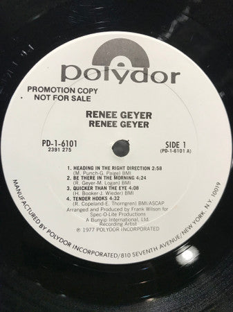 Renee Geyer : Renee Geyer (LP, Promo)