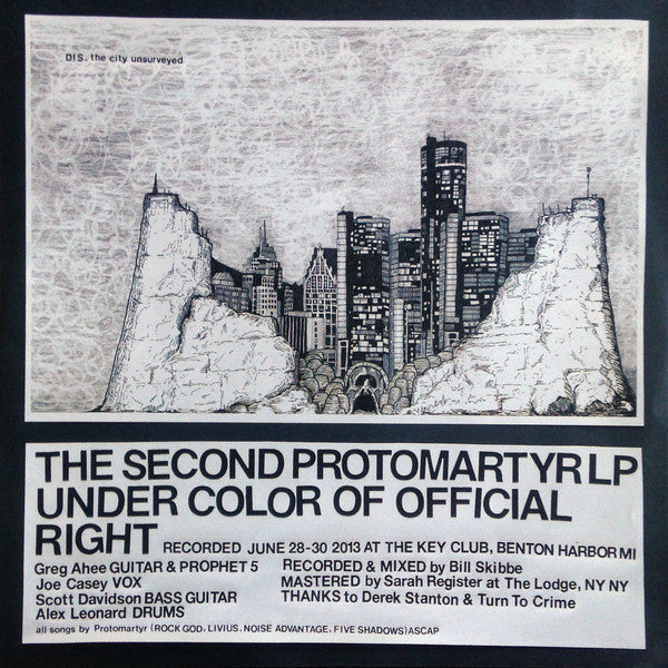 Protomartyr (2) : Under Color Of Official Right  (LP, Album)