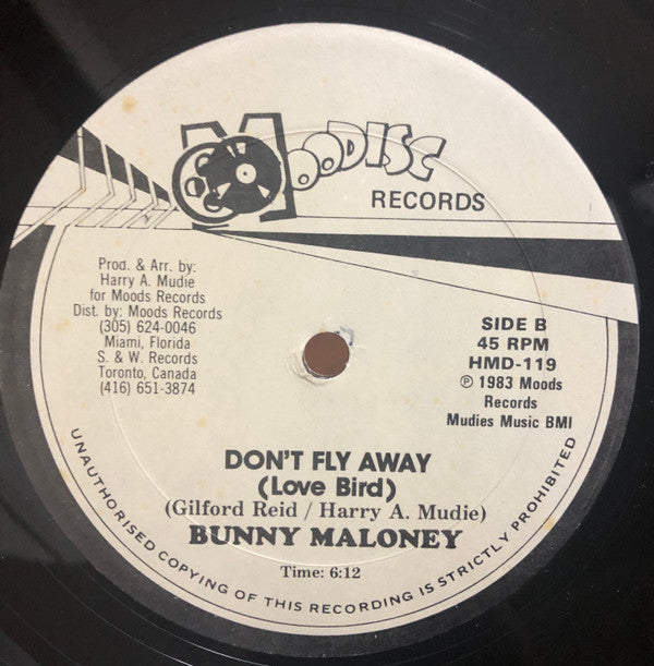 Bunny Maloney, The Rhythm Rulers : Tonight I Celebrate My Love, Extol Mood / Don't Fly Away(Love Bird) (12", EP)