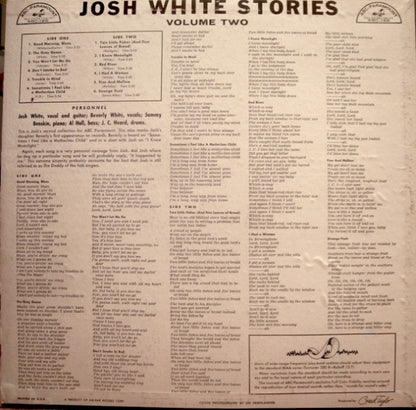 Josh White : The Josh White Stories Volume II (LP, Mono)