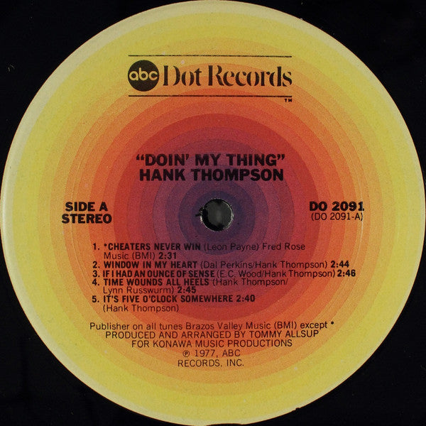 Hank Thompson : Doin' My Thing (LP, Album)