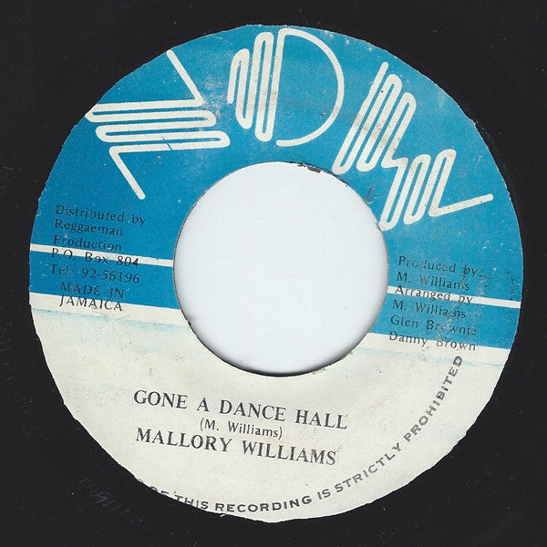 Mallory Williams : Gone A Dance Hall (7", Single)