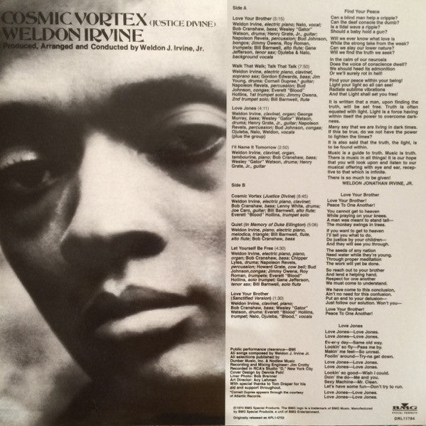 Weldon Irvine : Cosmic Vortex (Justice Divine) (LP,Album,Reissue,Stereo)