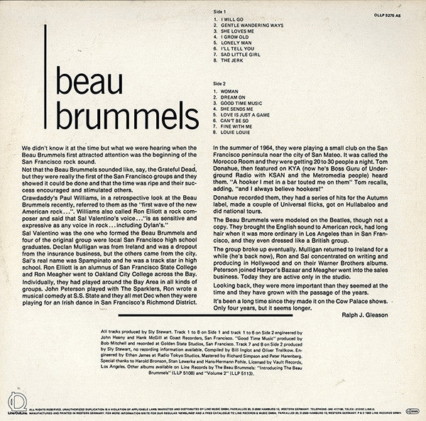 The Beau Brummels : Good Time Music Volume 3 (LP, Comp)