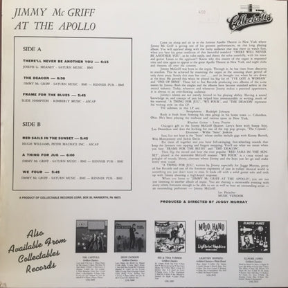 Jimmy McGriff : Jimmy McGriff At The Apollo (LP, Album, RE)