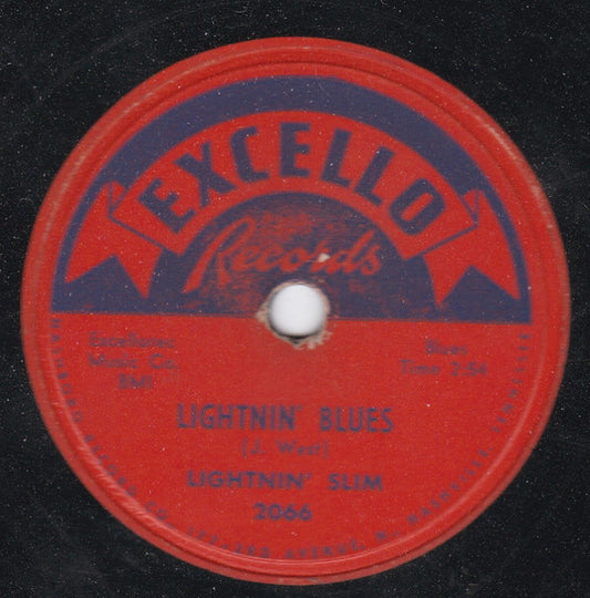 Lightning Slim : Lightnin' Blues / I Can't Be Successful (Shellac, 10")