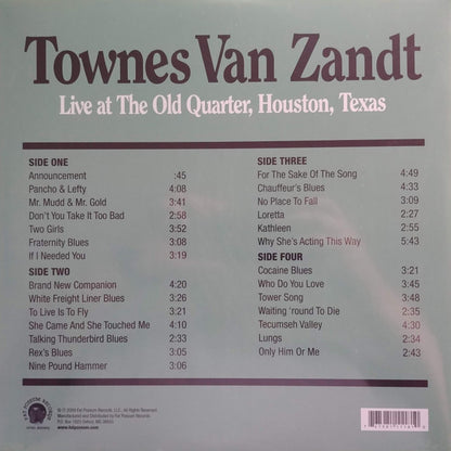 Townes Van Zandt : Live At The Old Quarter, Houston, Texas (2xLP, Album, RE, Gat)