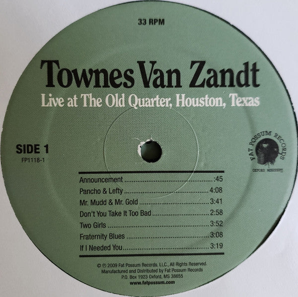 Townes Van Zandt : Live At The Old Quarter, Houston, Texas (2xLP, Album, RE, Gat)