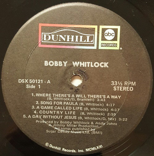 Bobby Whitlock : Bobby Whitlock (LP, Album, Tru)