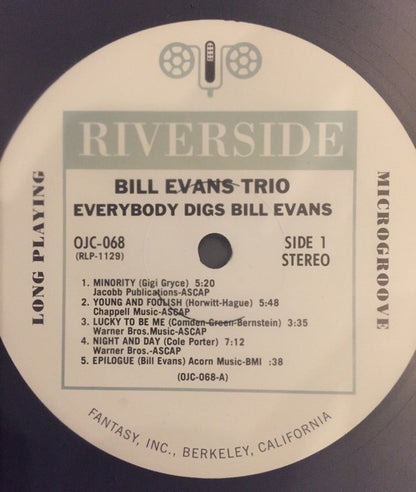 Bill Evans Trio* : Everybody Digs Bill Evans (LP, Album, RE, RP)