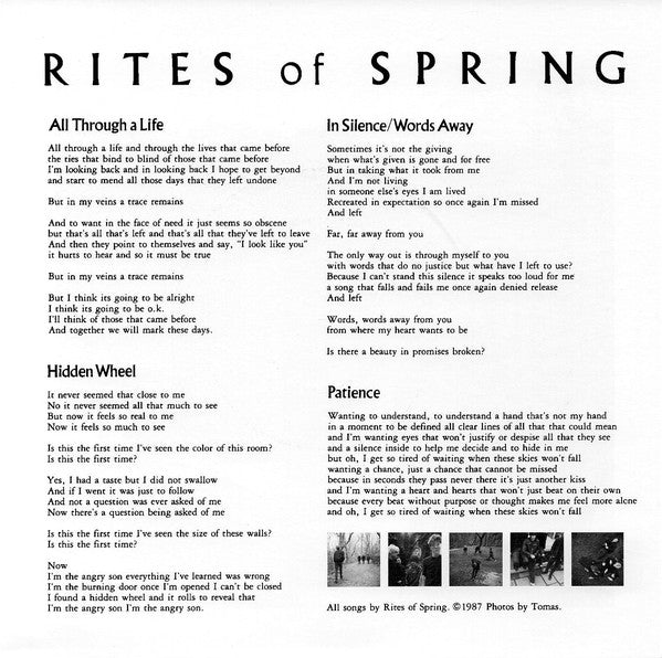 Rites Of Spring : All Through A Life (7", EP, RE)